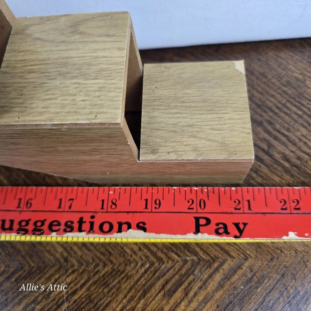 Vintage‎ Wooden Steps Staircase Wall Trinket Shelf Miniature Decor Display 21x6